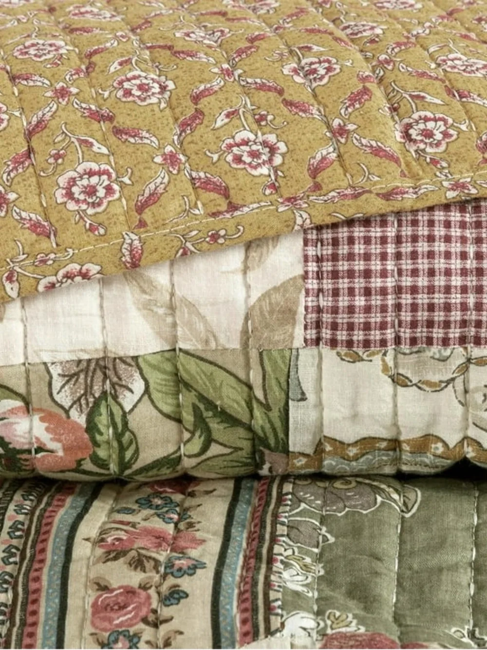 Patchwork Floral cal king 3 piece Quilt Set - 100% cotton